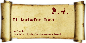 Mitterhöfer Anna névjegykártya