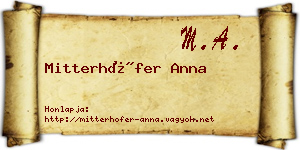 Mitterhöfer Anna névjegykártya