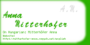 anna mitterhofer business card